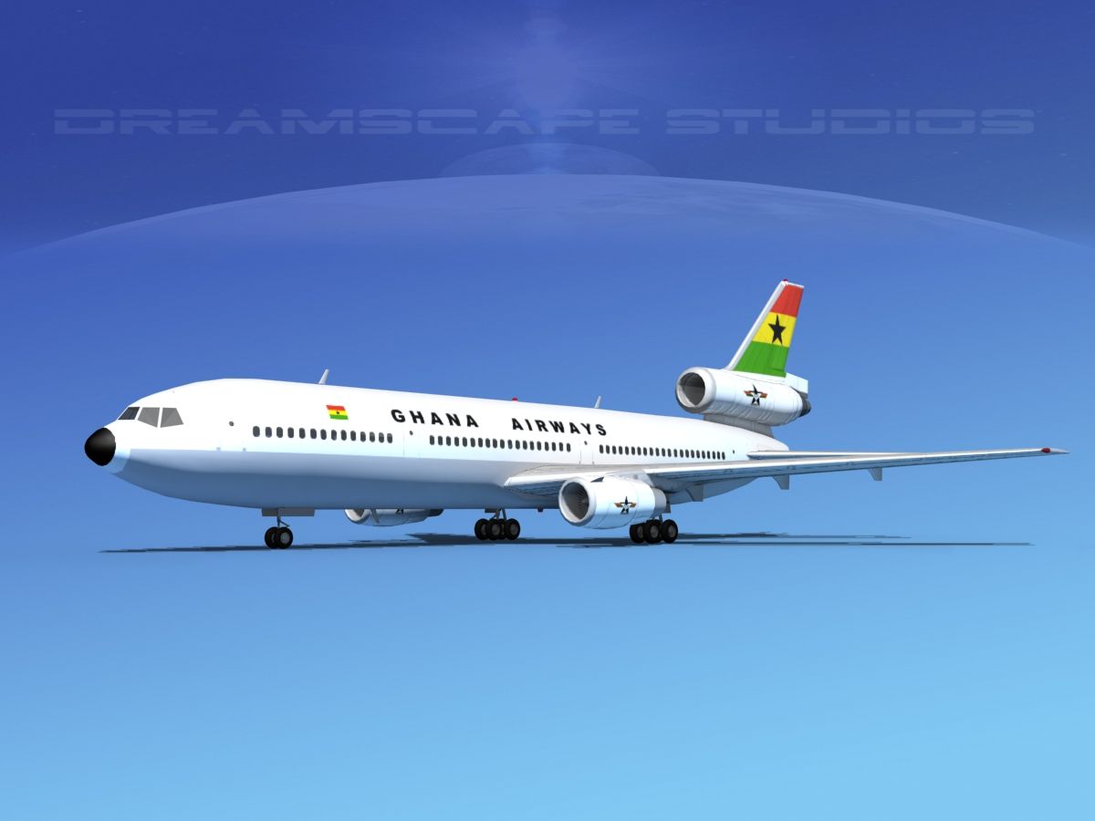 Douglas DC-10 Ghana 3d model