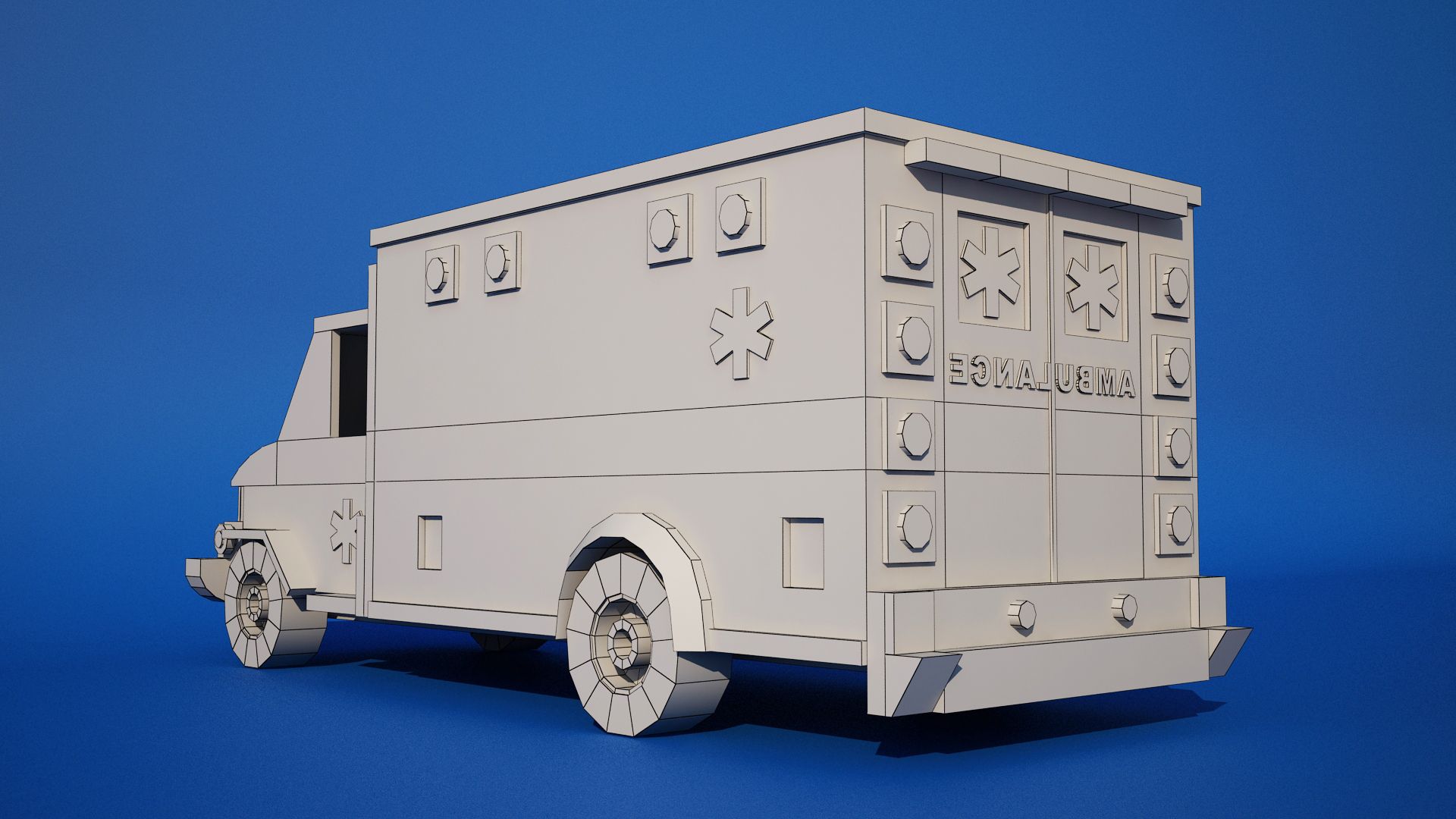 Ambulância Low Poly royalty-free 3d model - Preview no. 6