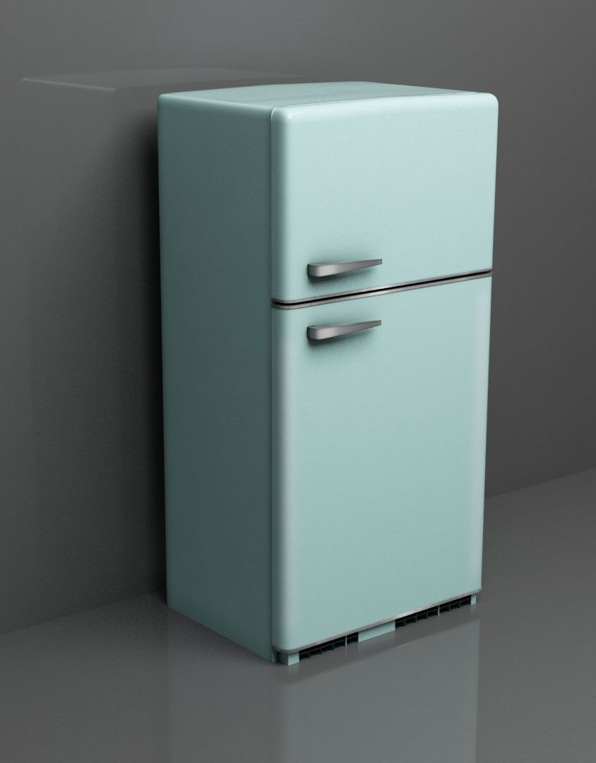 Retro Fridge 3d model