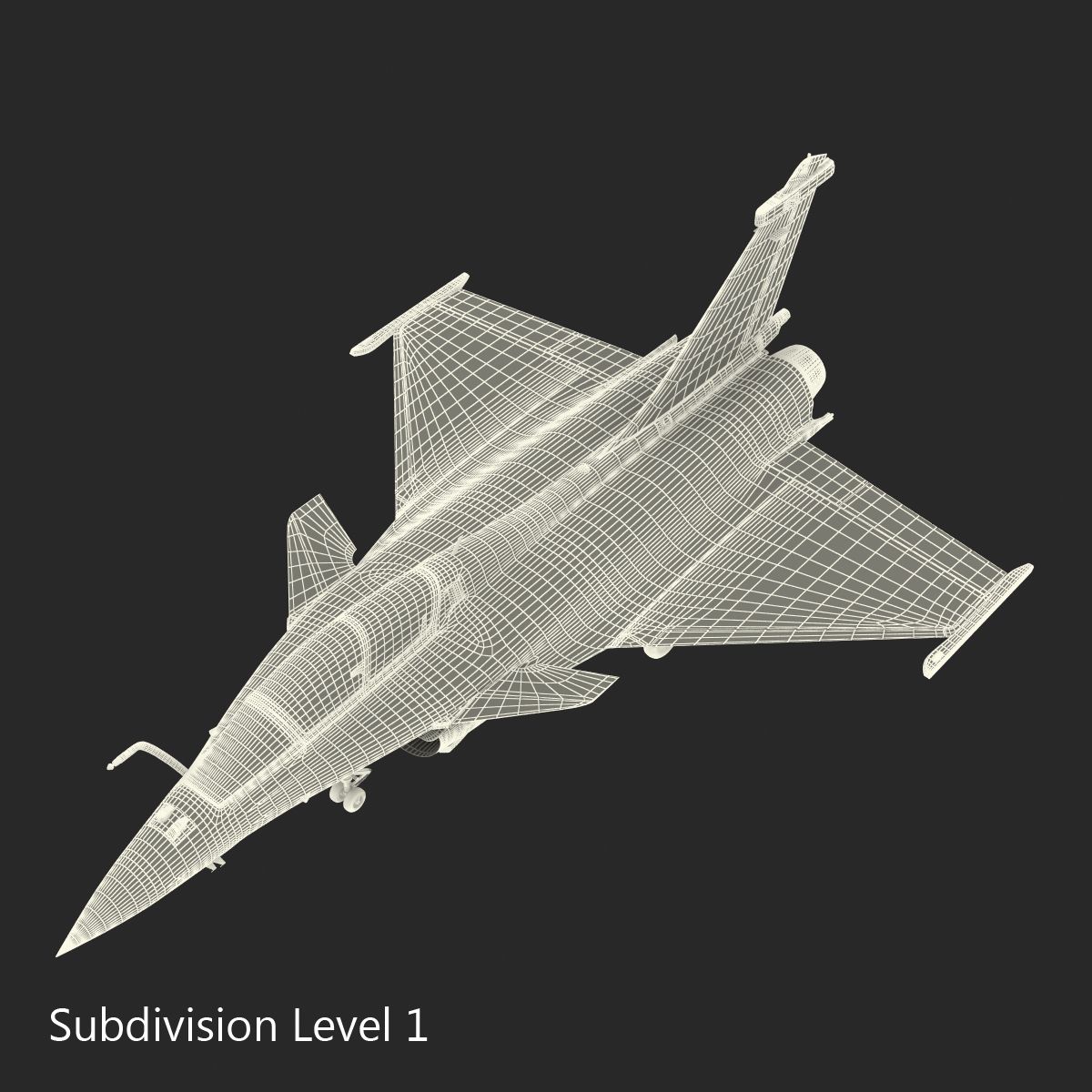 French Fighter Dassault Rafale royalty-free 3d model - Preview no. 60