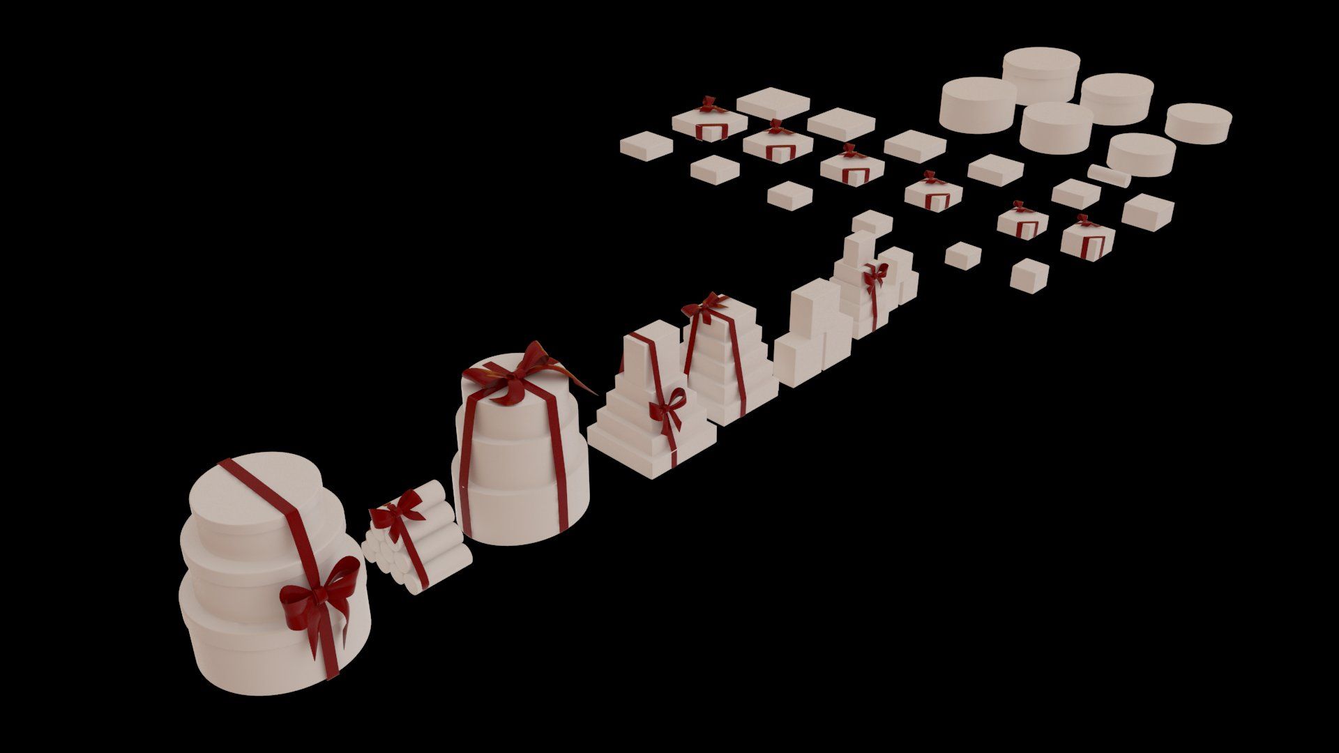 gift boxes HD 3d model