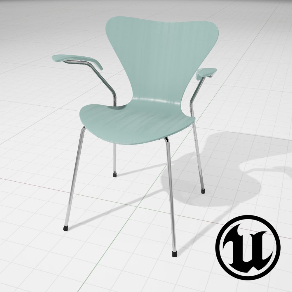 Arne Jakobsen Serie 7 Silla UE4 modelo 3d