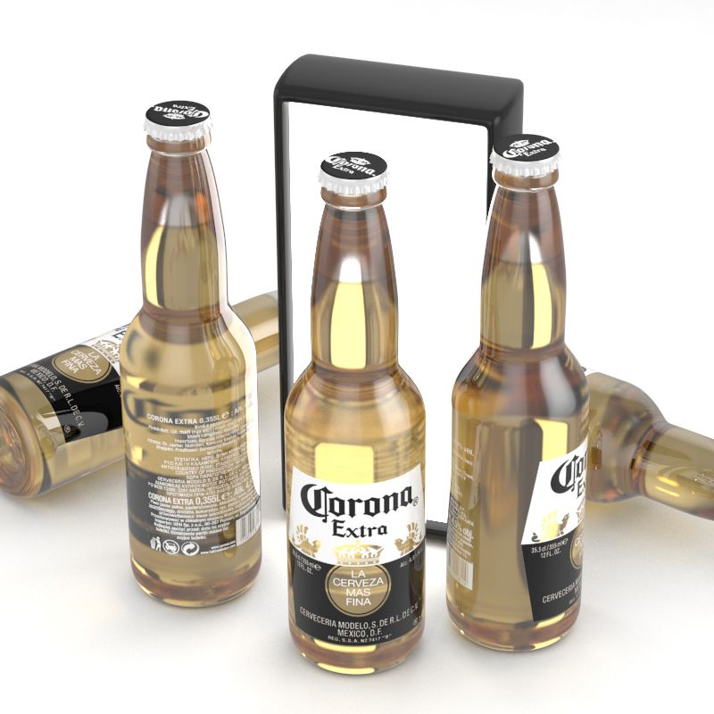 Beer Bottle Corona Extra 355ml 3d model