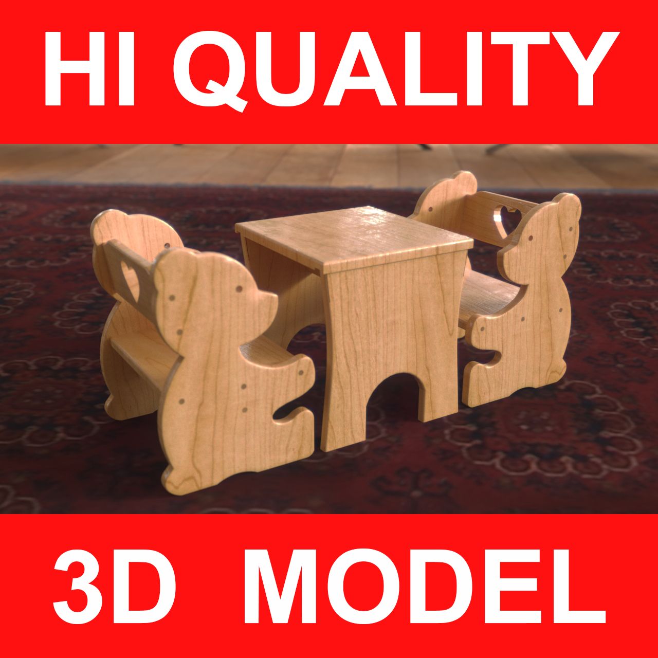 Silla Bear para niños modelo 3d