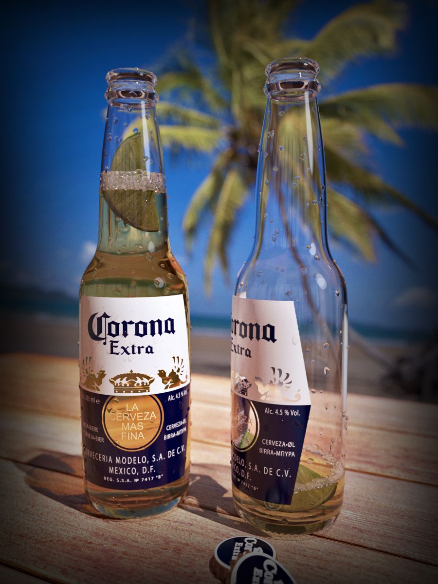 Beer Corona Extra 3d model