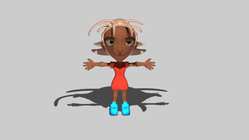 Personaggio dei cartoni animati femminile 3d model