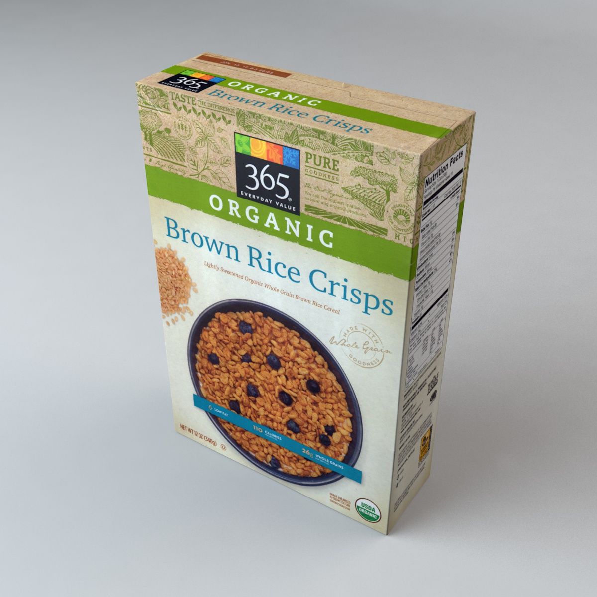 Organics Brown Rice Crisps Cereal 3d model