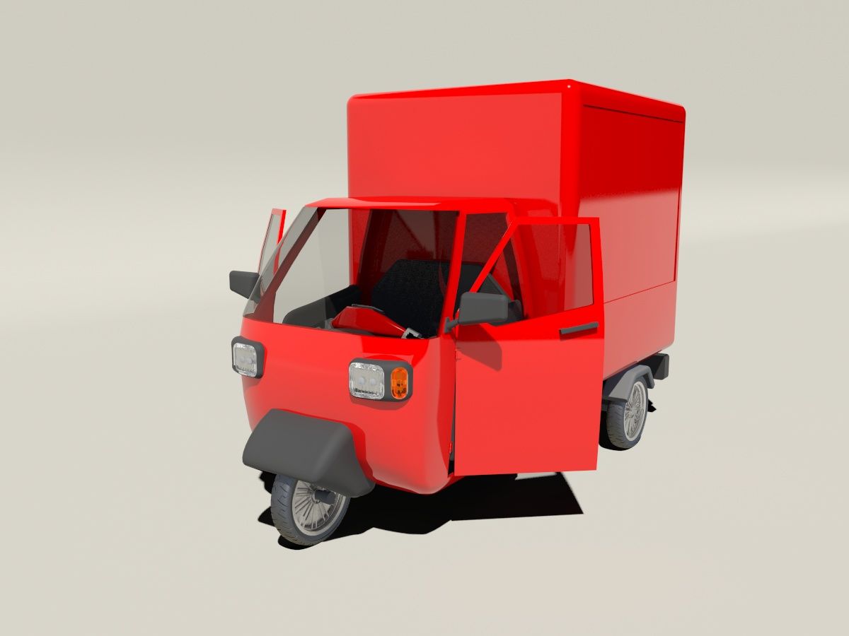 tuk tuk royalty-free 3d model - Preview no. 3