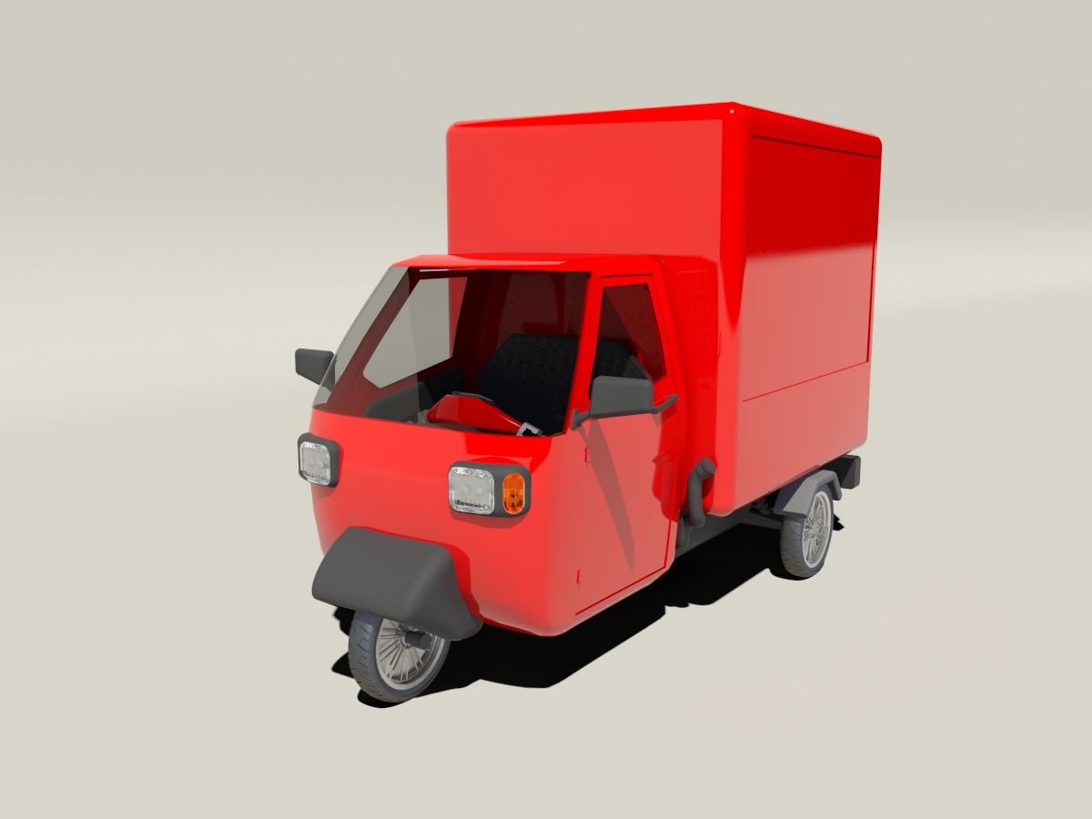 tuk tuk royalty-free 3d model - Preview no. 2