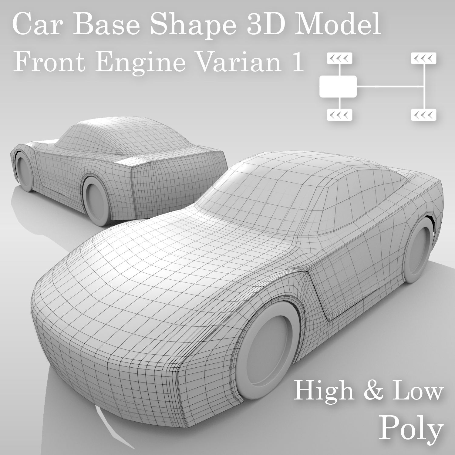 Base de coche FR Variante de diseño 1 modelo 3d