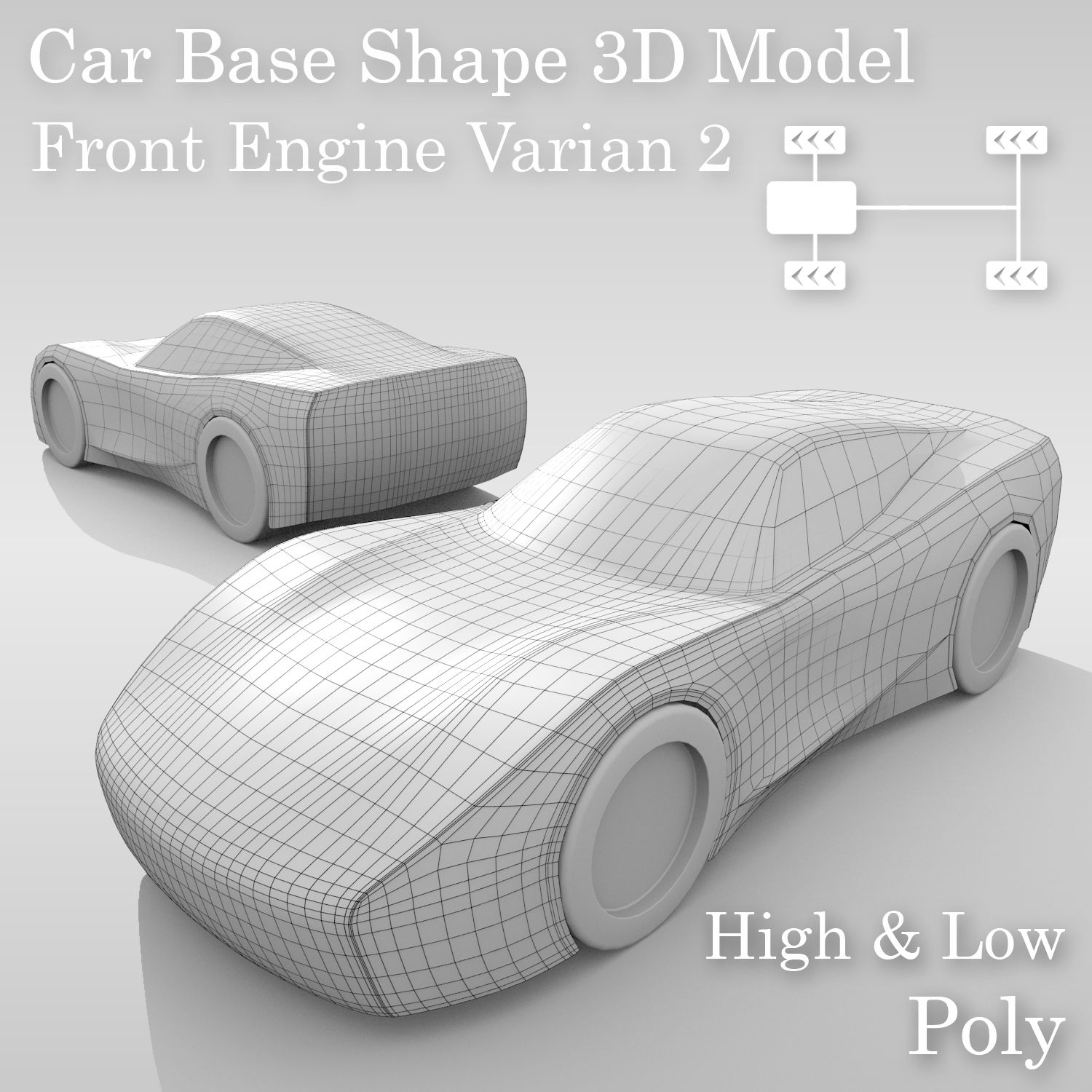 Base de coche FR Variante de diseño 2 modelo 3d