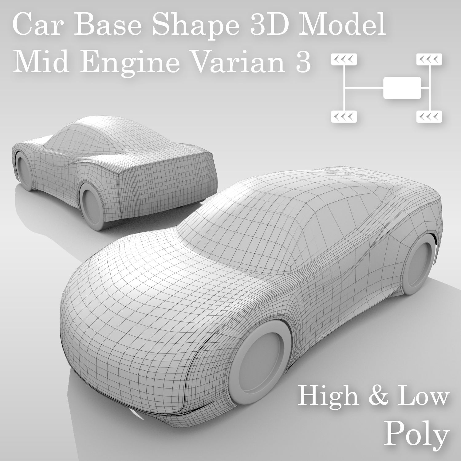 Base de coche MR Variante de diseño 3 modelo 3d