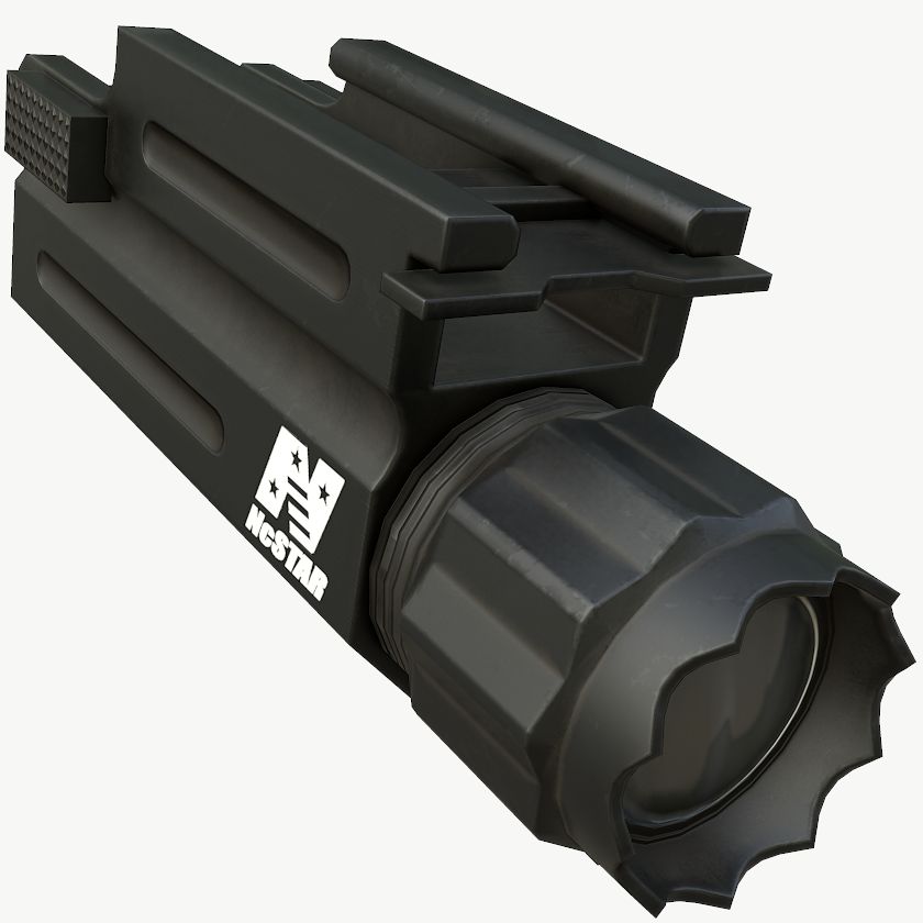 Weapon Flashlight PBR Game Ready 3d model