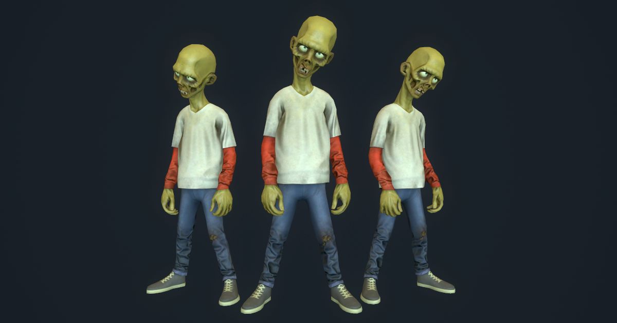 Karikatür Tarzı 3d Zombi 3d model