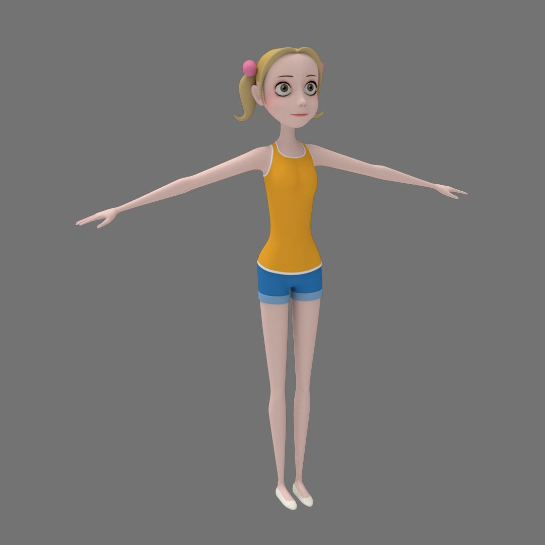 un personaggio da ragazza 3d model