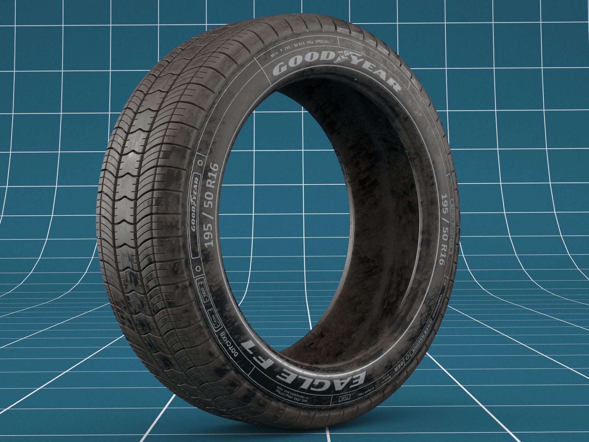 Car tire dirt 04 royalty-free 3d model - Preview no. 3