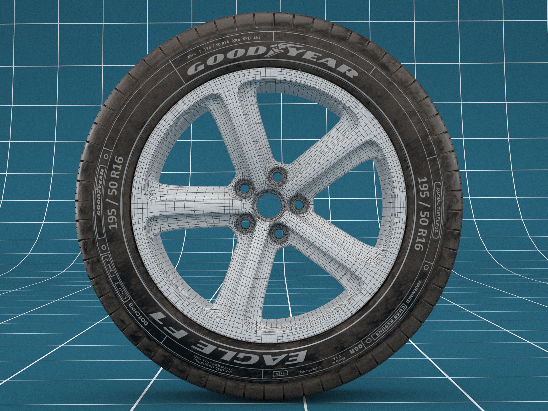 Car tire dirt 04 royalty-free 3d model - Preview no. 2