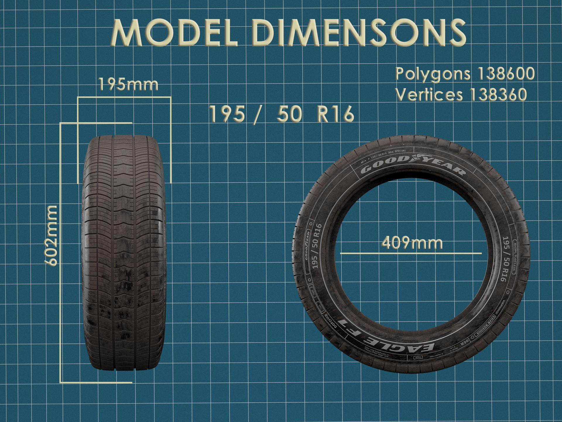 Car tire dirt 04 royalty-free 3d model - Preview no. 14