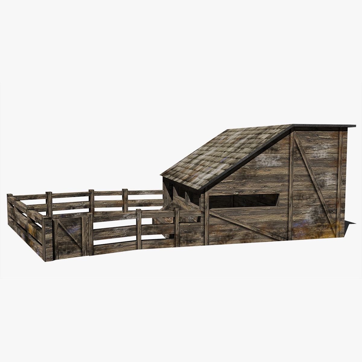 Pigsty Old Low-poly 3d model