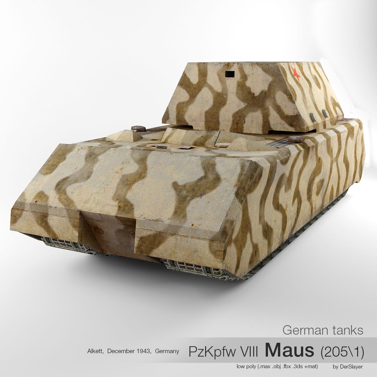 Char allemand PzKpfw VIII Maus (205 \ 1) 3d model