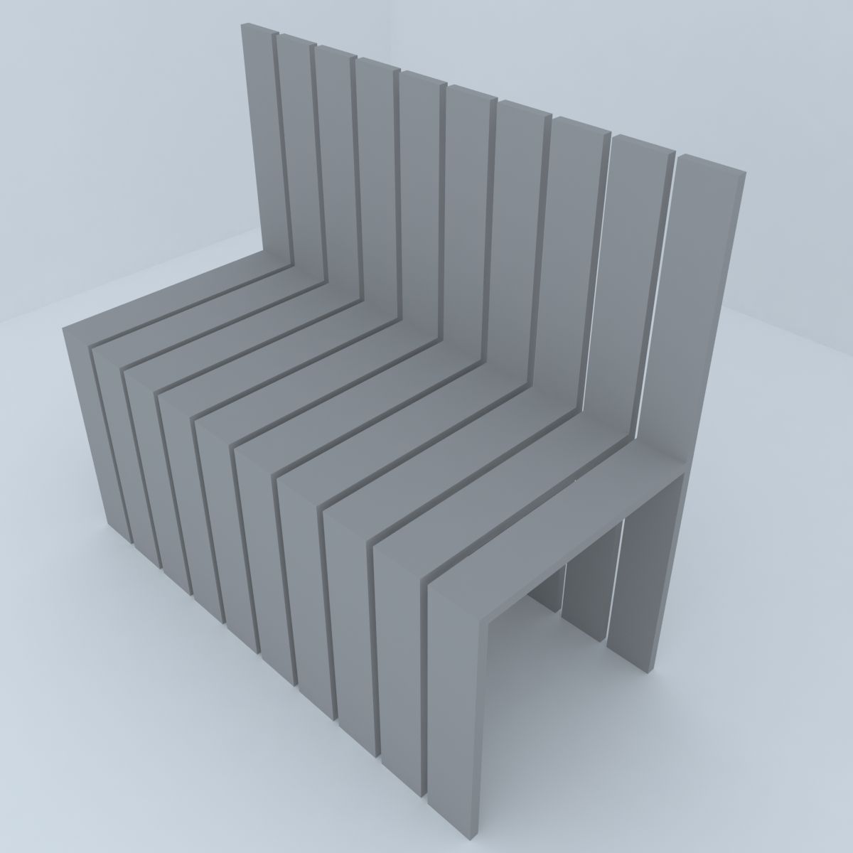 garden park bench 6 royalty-free 3d model - Preview no. 2