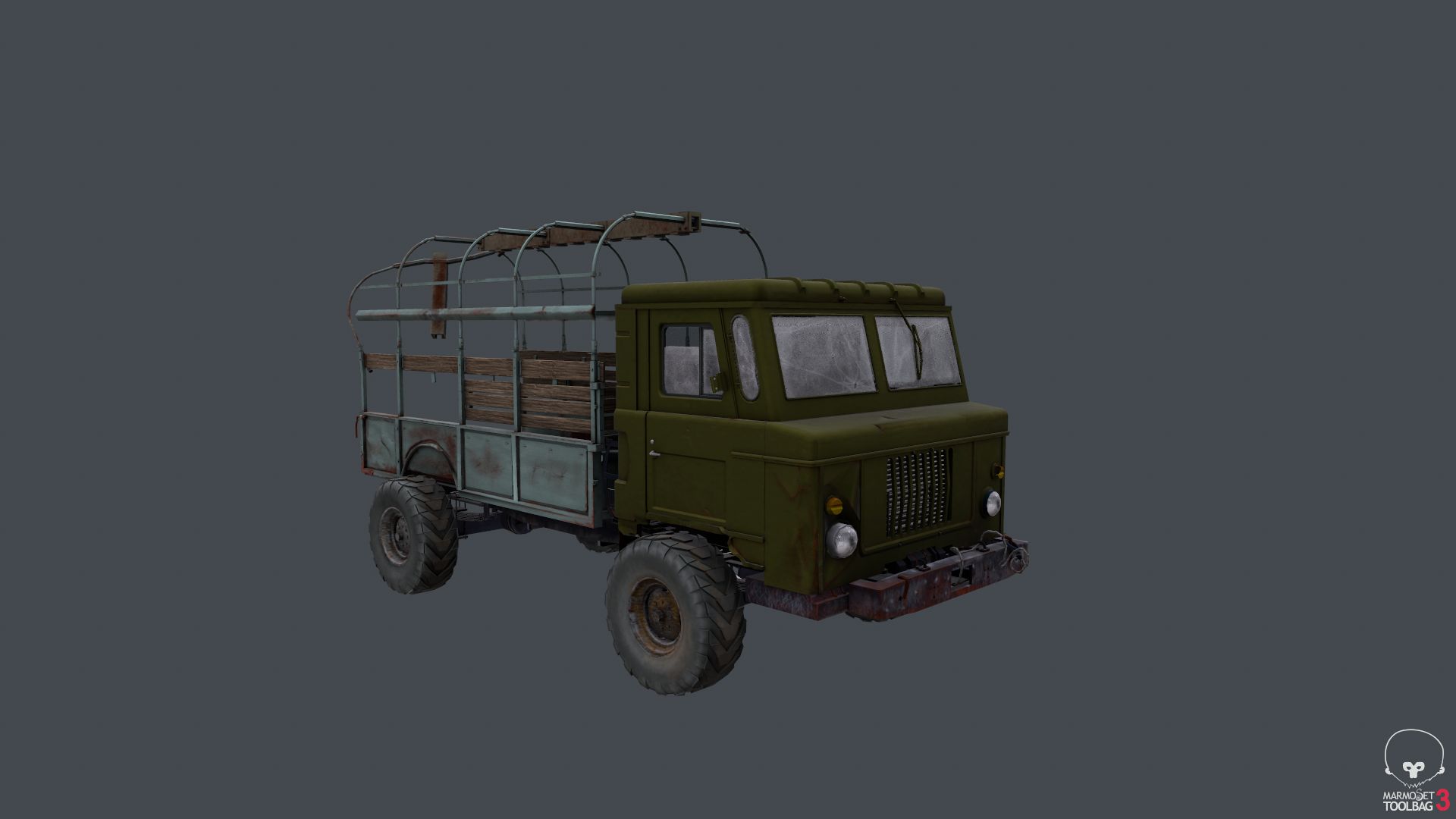 Abandoned Wrecked Truck 3d model