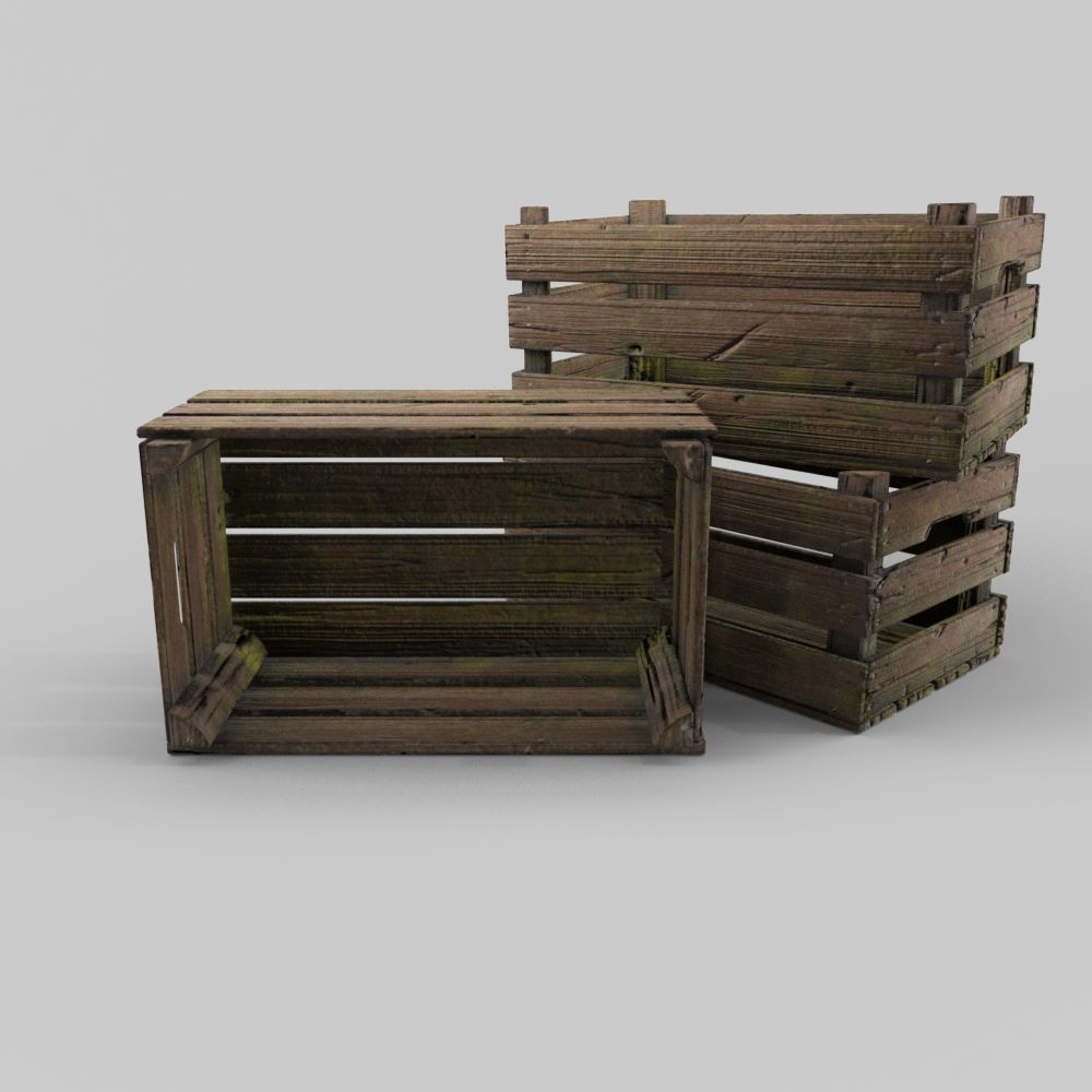 Wooden crate 3d model