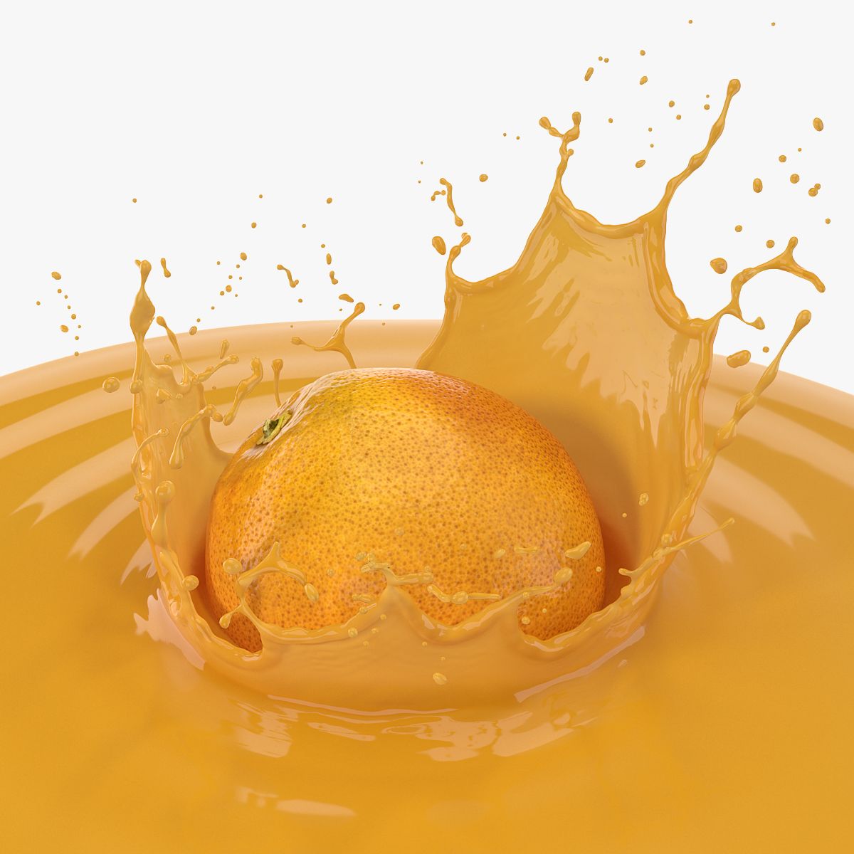 Orange avec jus de fruits 3d model