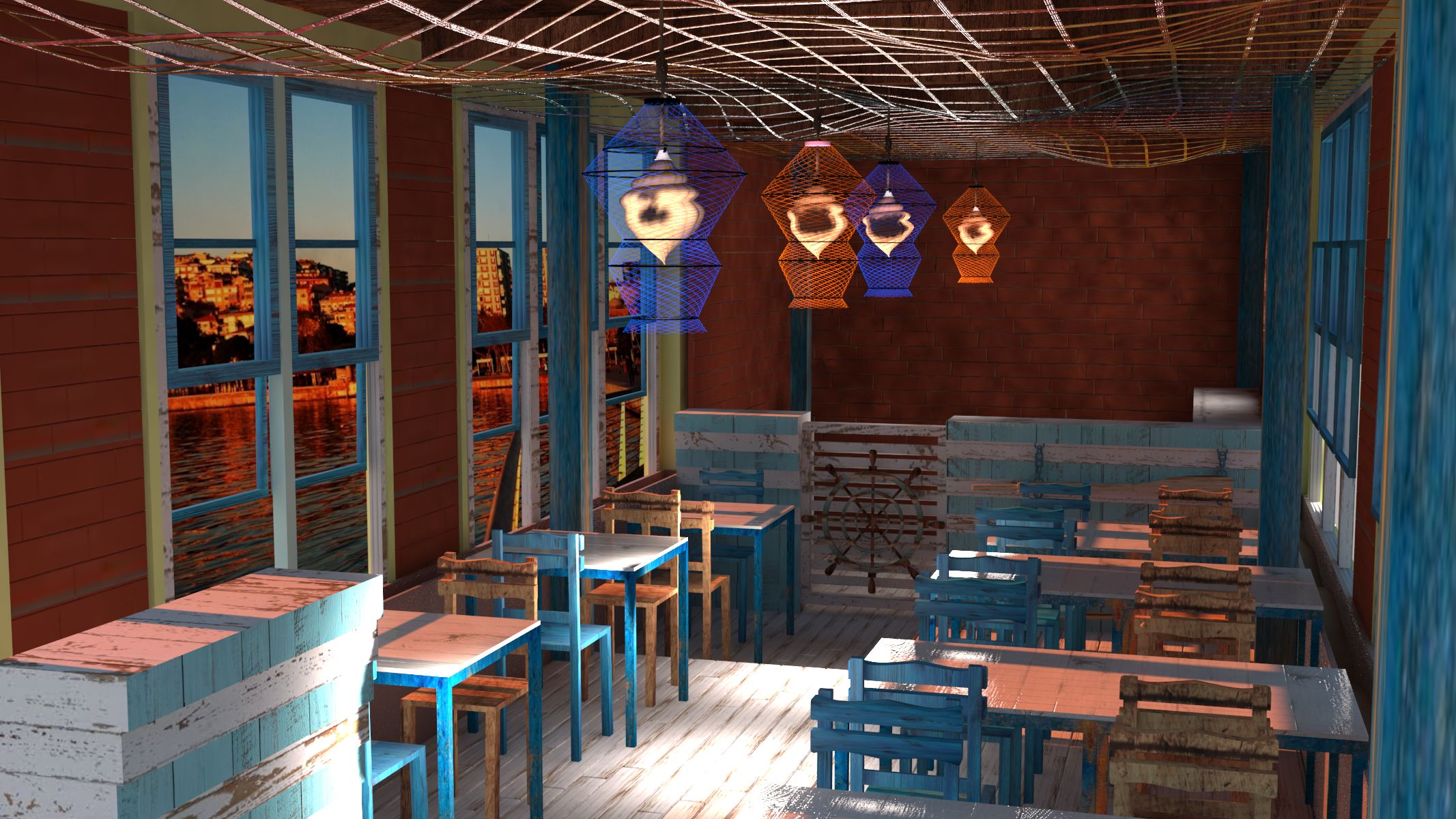 fish restaurant 3d model