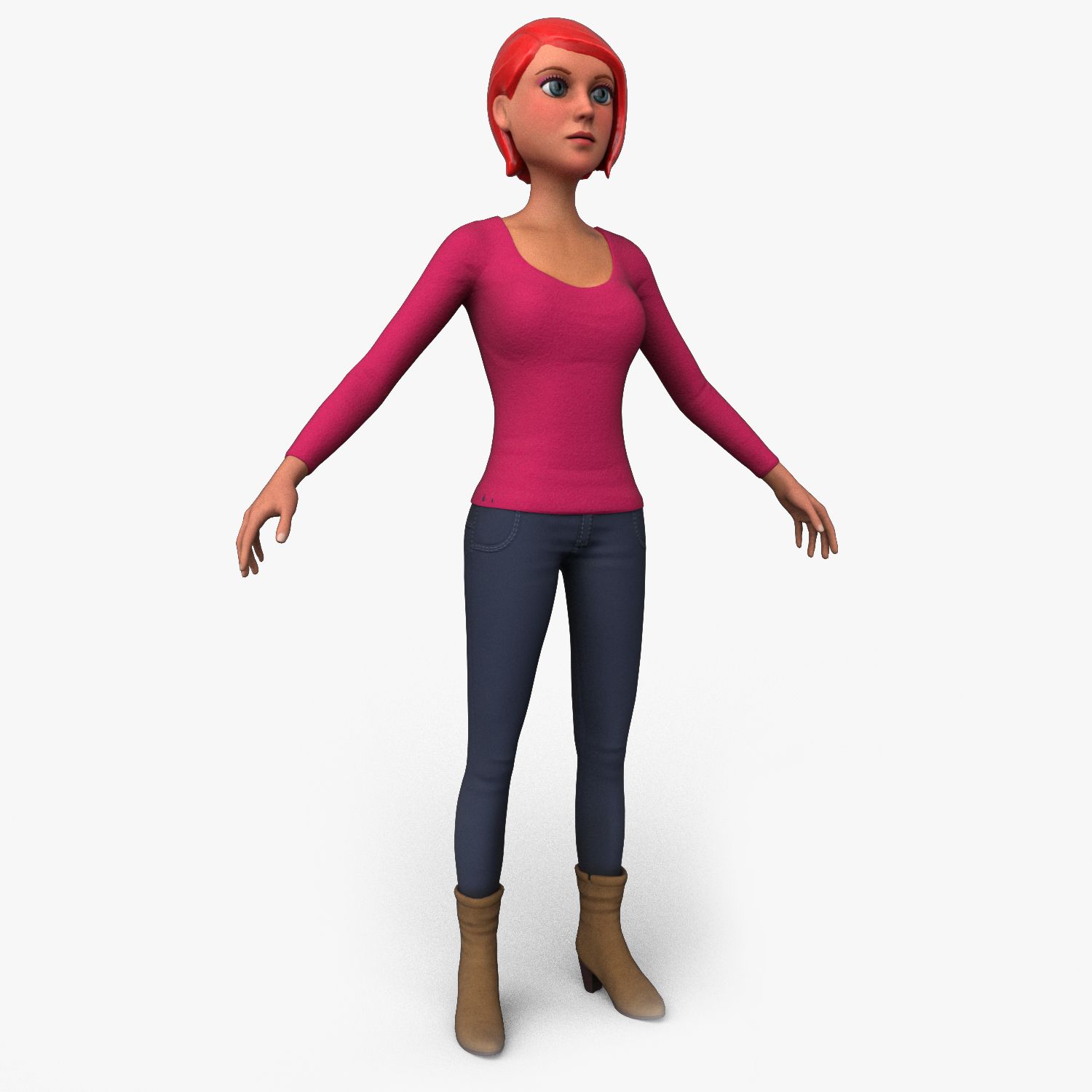 Personaggio femminile cartone animato 3d model