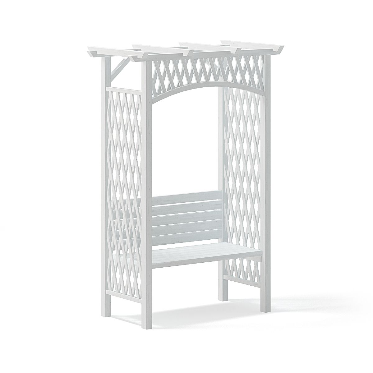 Garden Pergola with Bench 3D Model 3d model