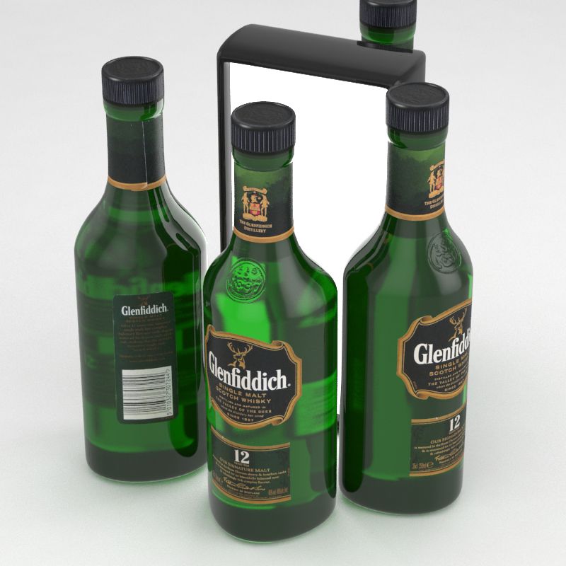 Glenfiddich 12 años Whisky escocés de malta única 350ml modelo 3d