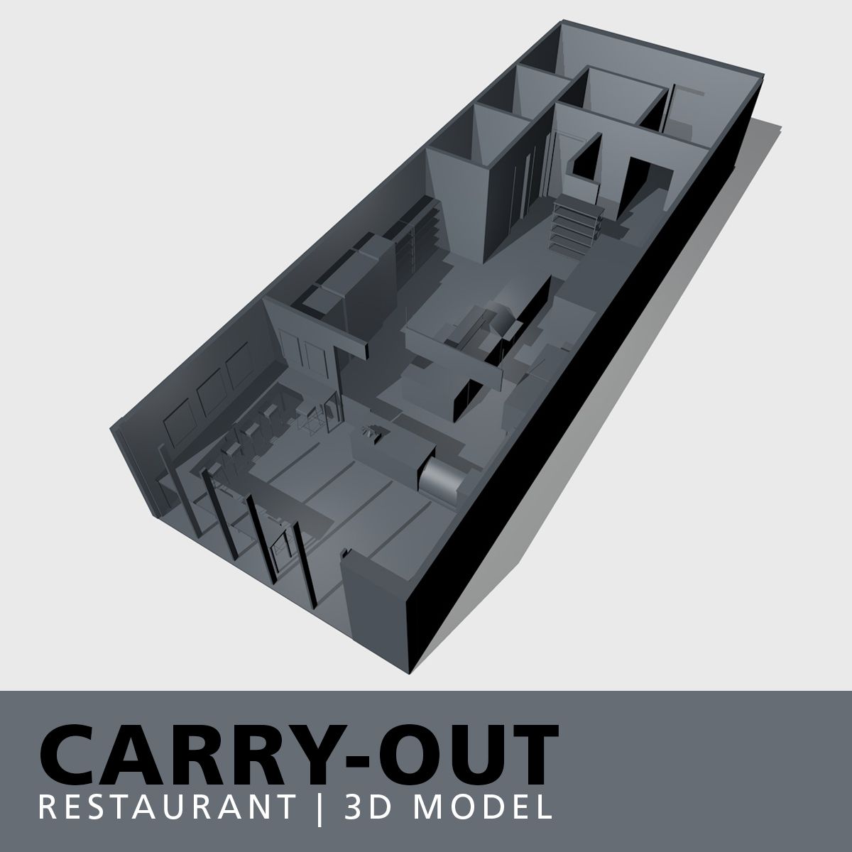 Restaurante para llevar modelo 3d