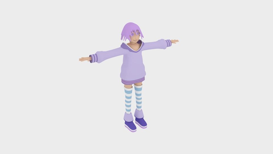 Personaggio anime semplice 3d model