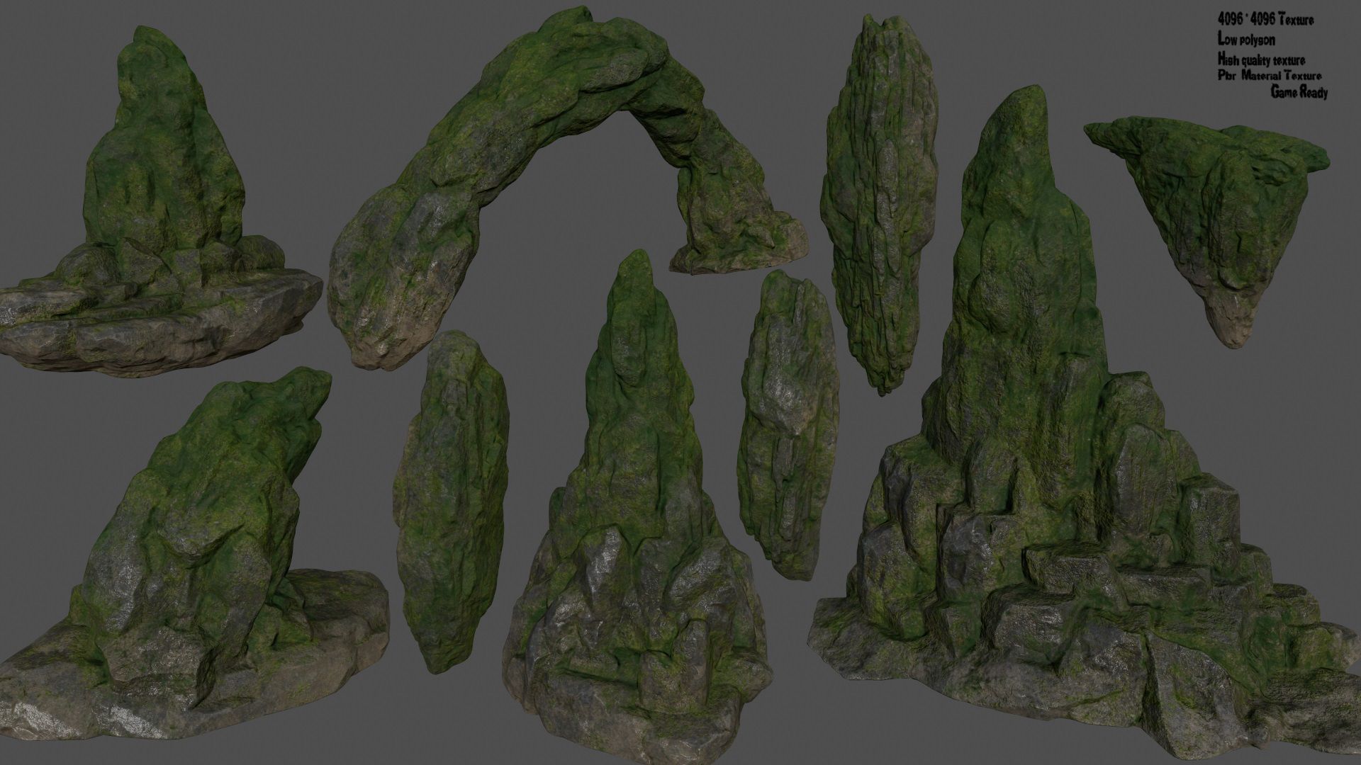 forest rocks 3d model