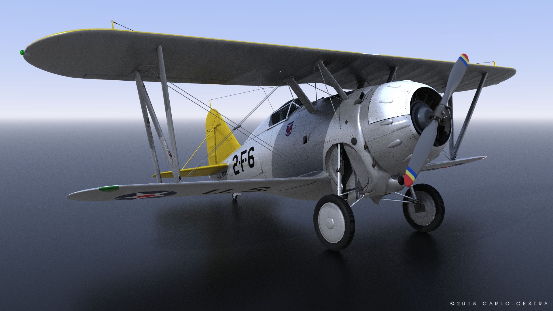 GRUMMAN F2F-1 USS Lexington CV-2 1936 3d model