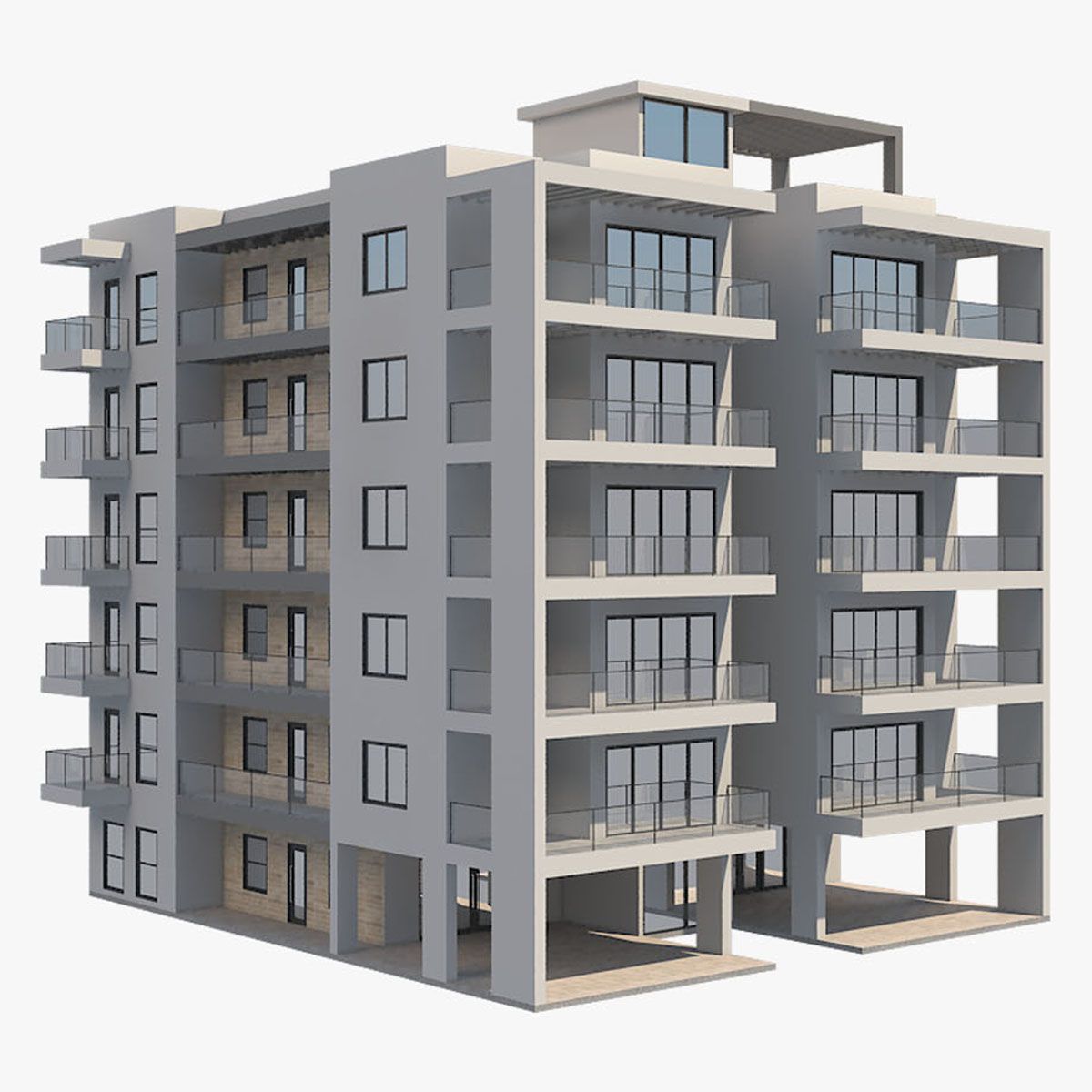 Apartment Building 12 3d model