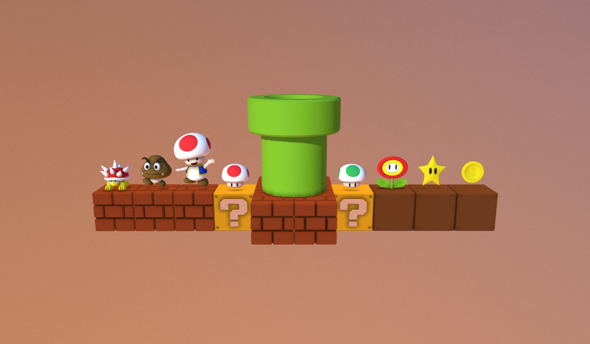 Super Mario Pack 3d model