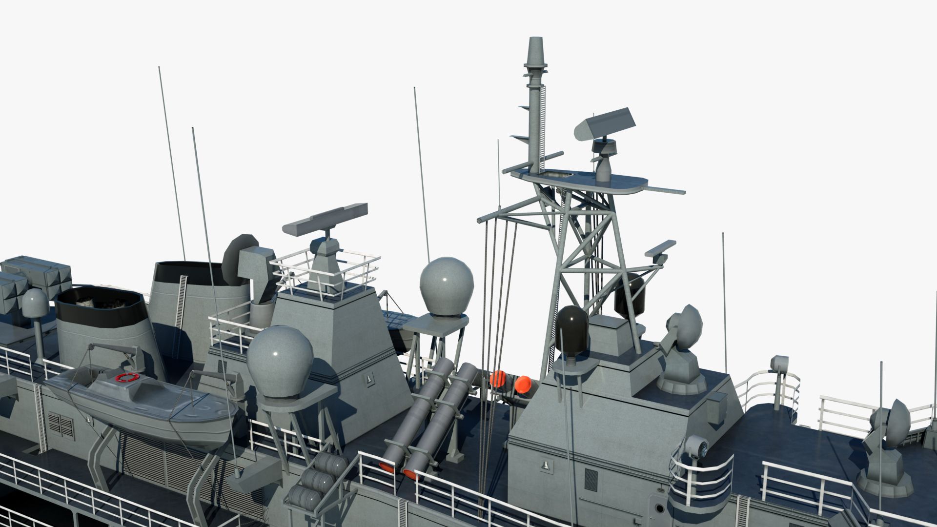 Военно-морской флот Корабль Orucreis F245 royalty-free 3d model - Preview no. 23