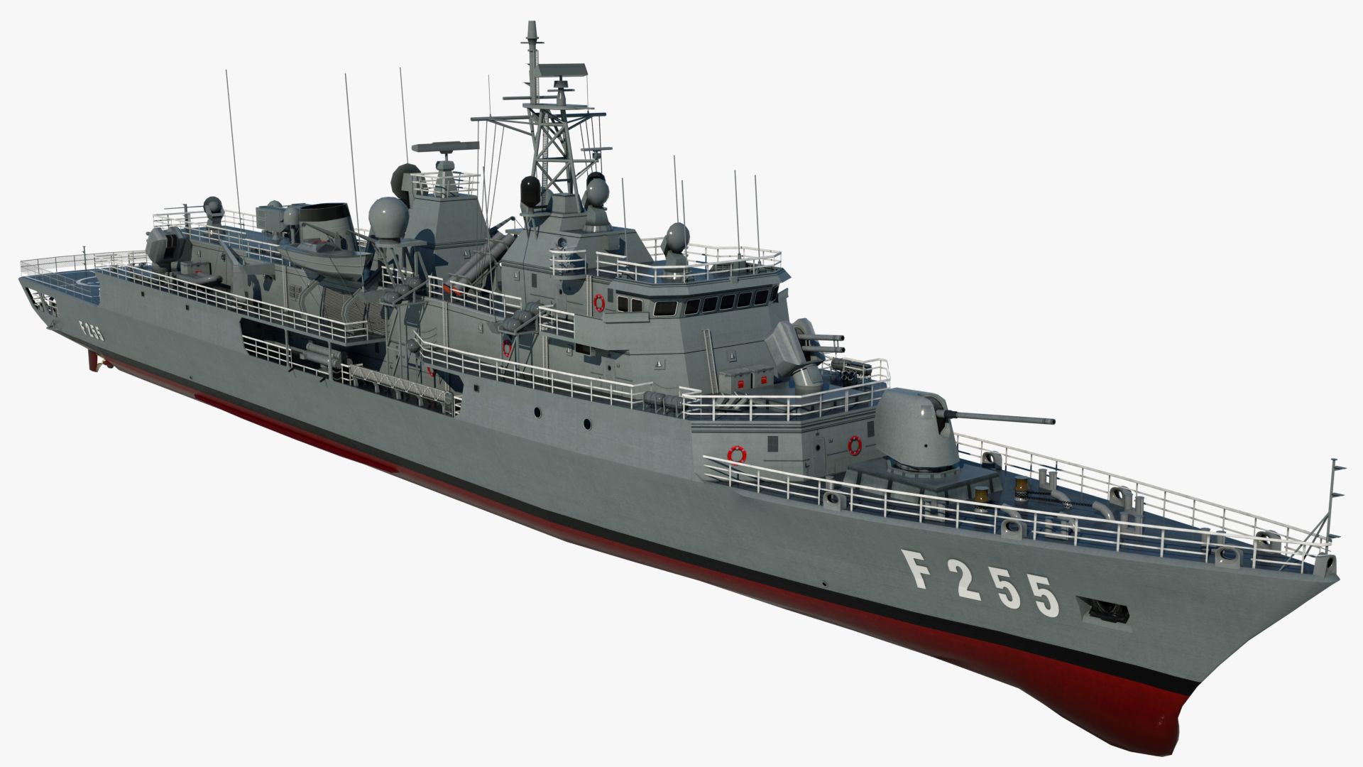 Военно-морской флот Корабль Orucreis F245 3d model