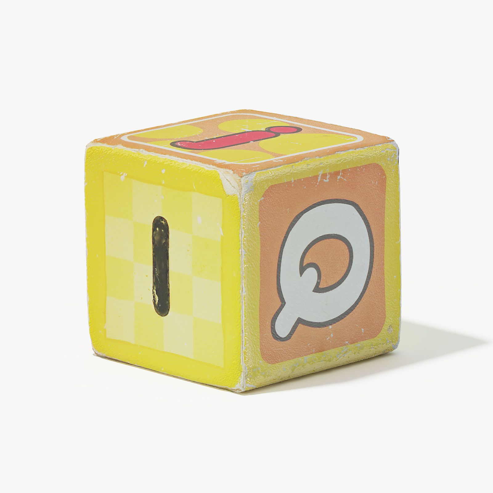 Yellow Wooden Block 3d model