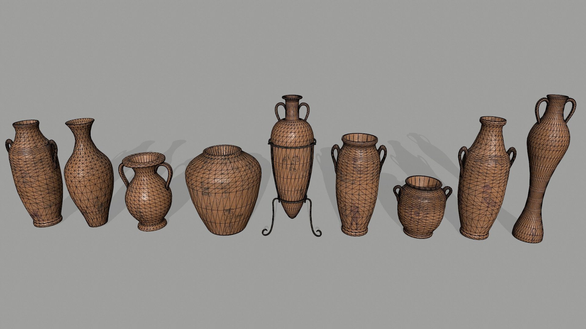 conjunto de jarrón royalty-free modelo 3d - Preview no. 11