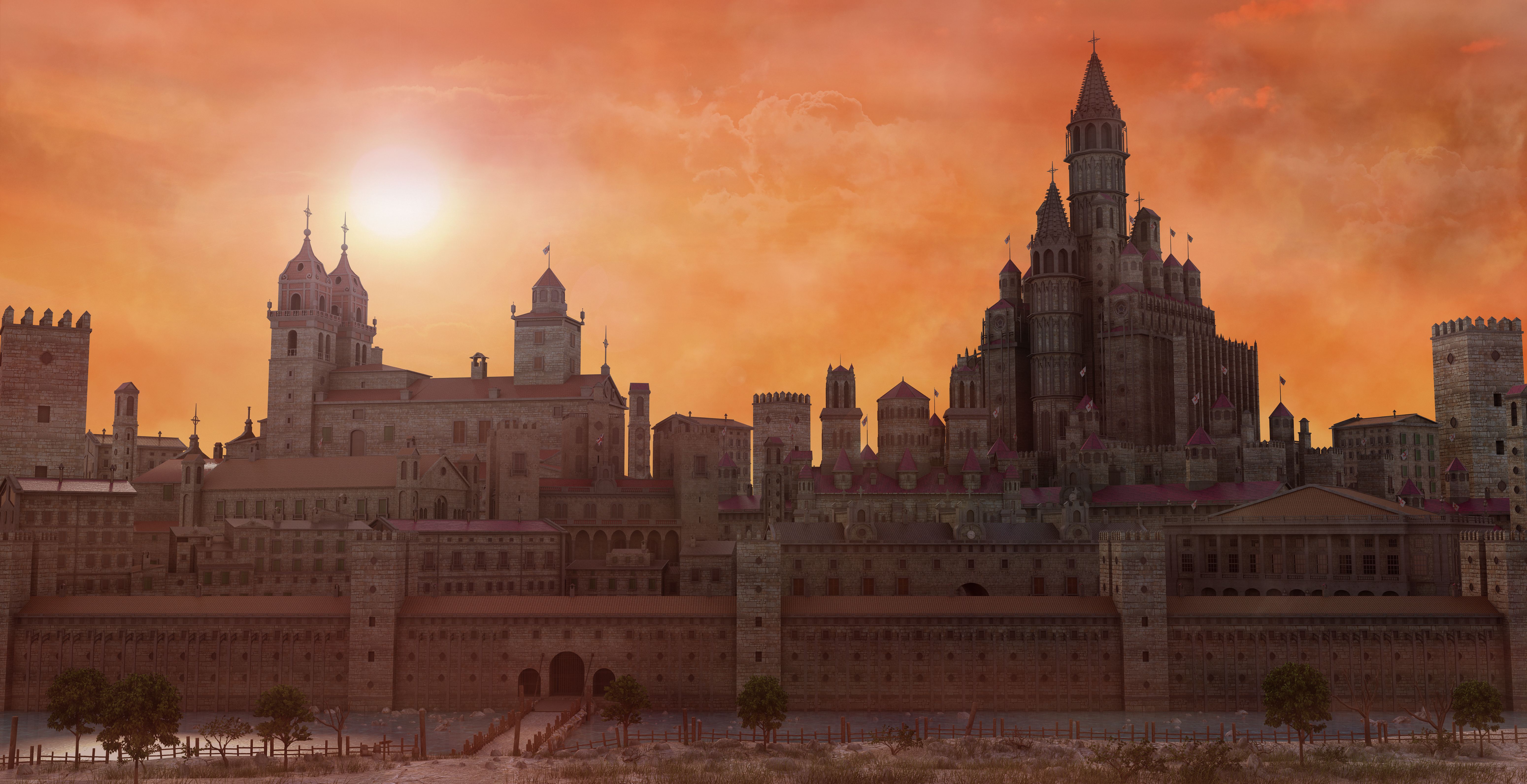 Fantasy City Landscape 3d model