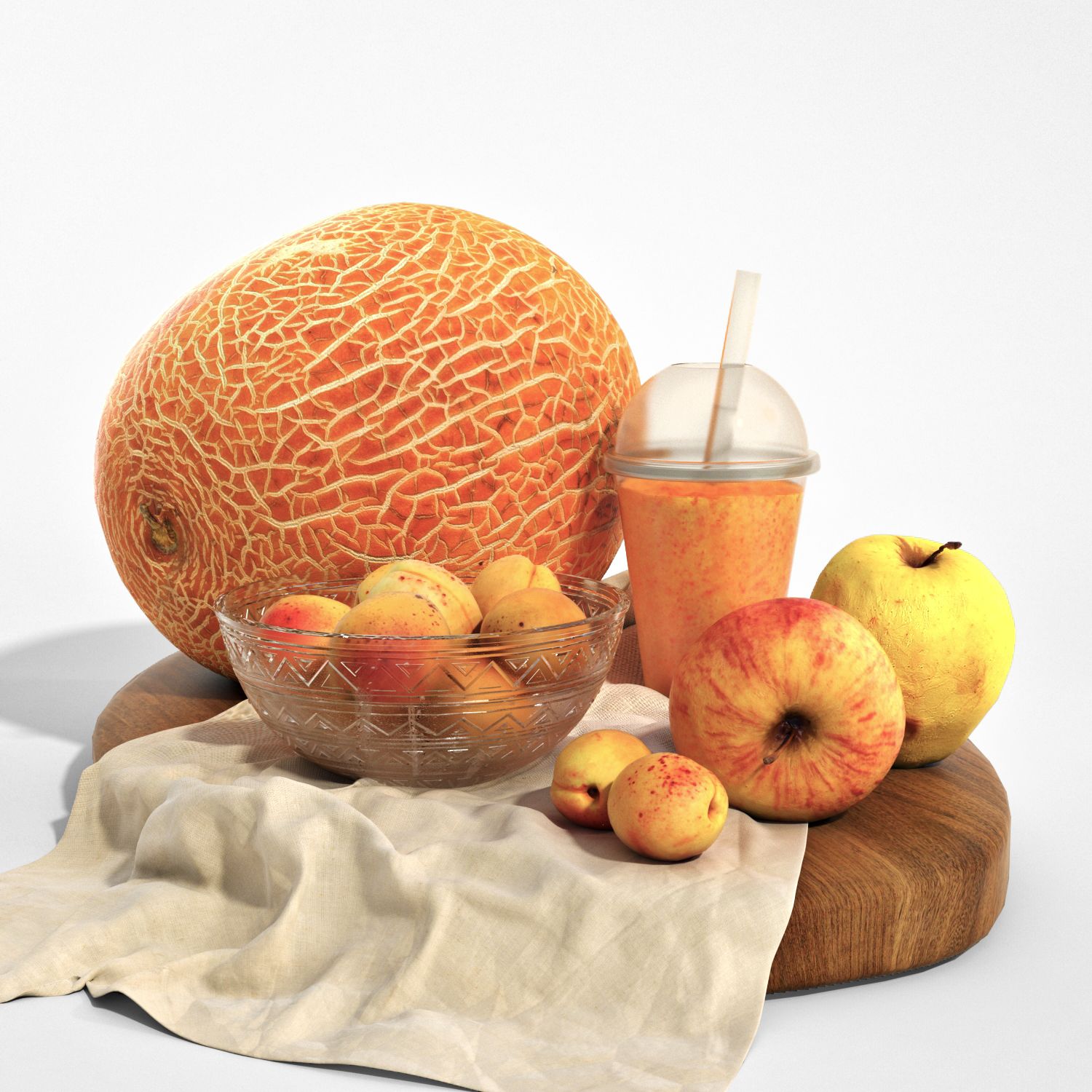 Ensemble de fruits orange 3d model