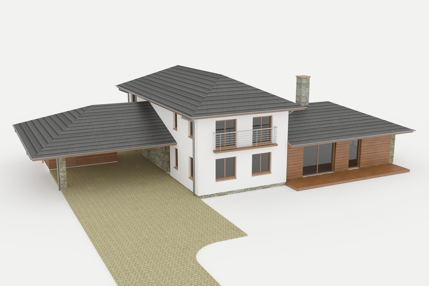 Casa de familia modelo 3d