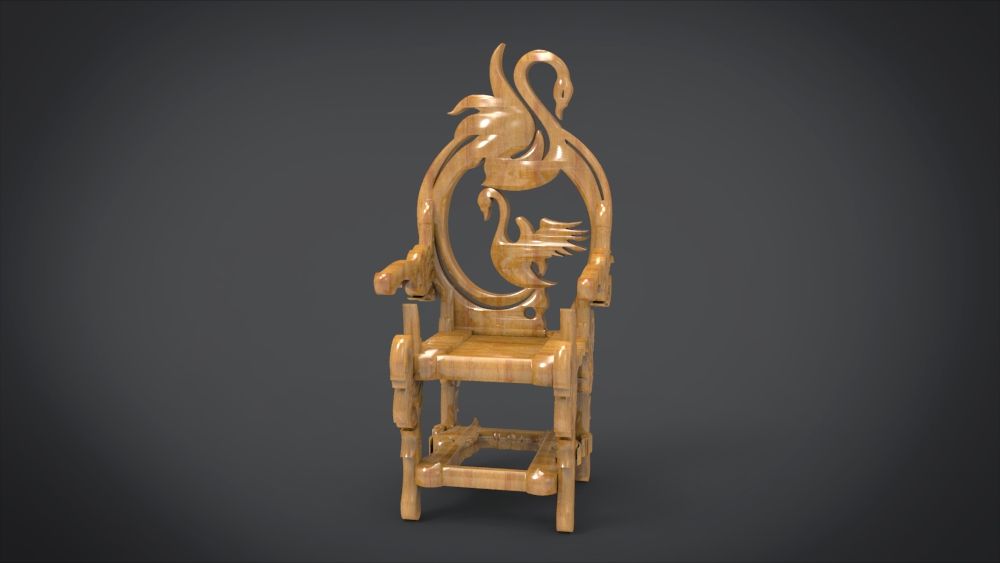 Silla única con motivo de ganso modelo 3d