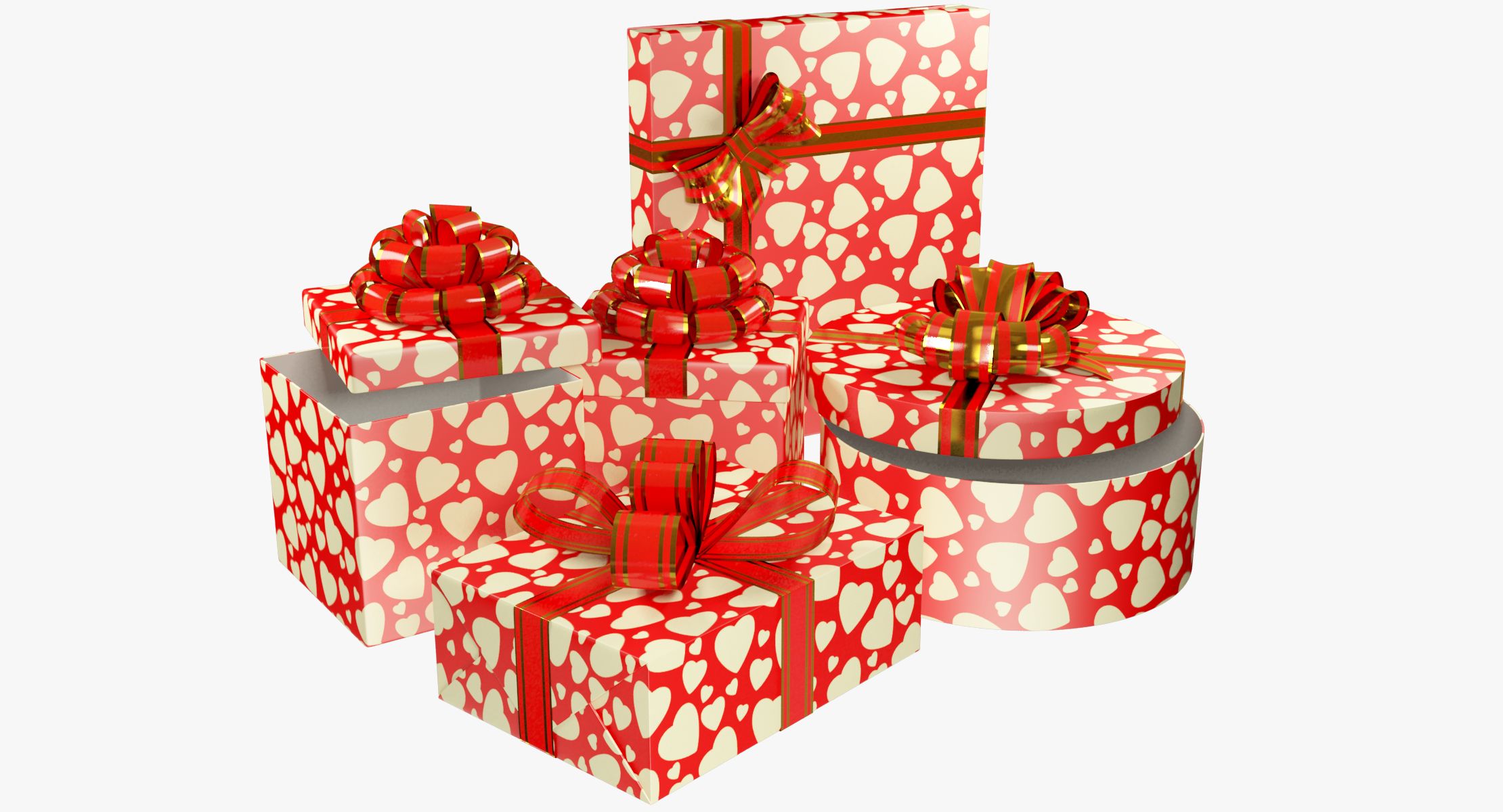 Geschenke Set V1 royalty-free 3d model - Preview no. 2