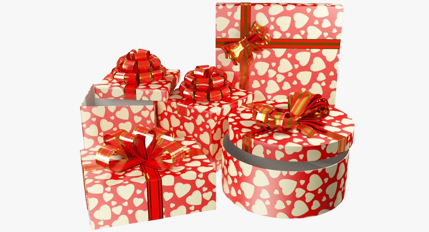 Geschenke Set V1 royalty-free 3d model - Preview no. 4