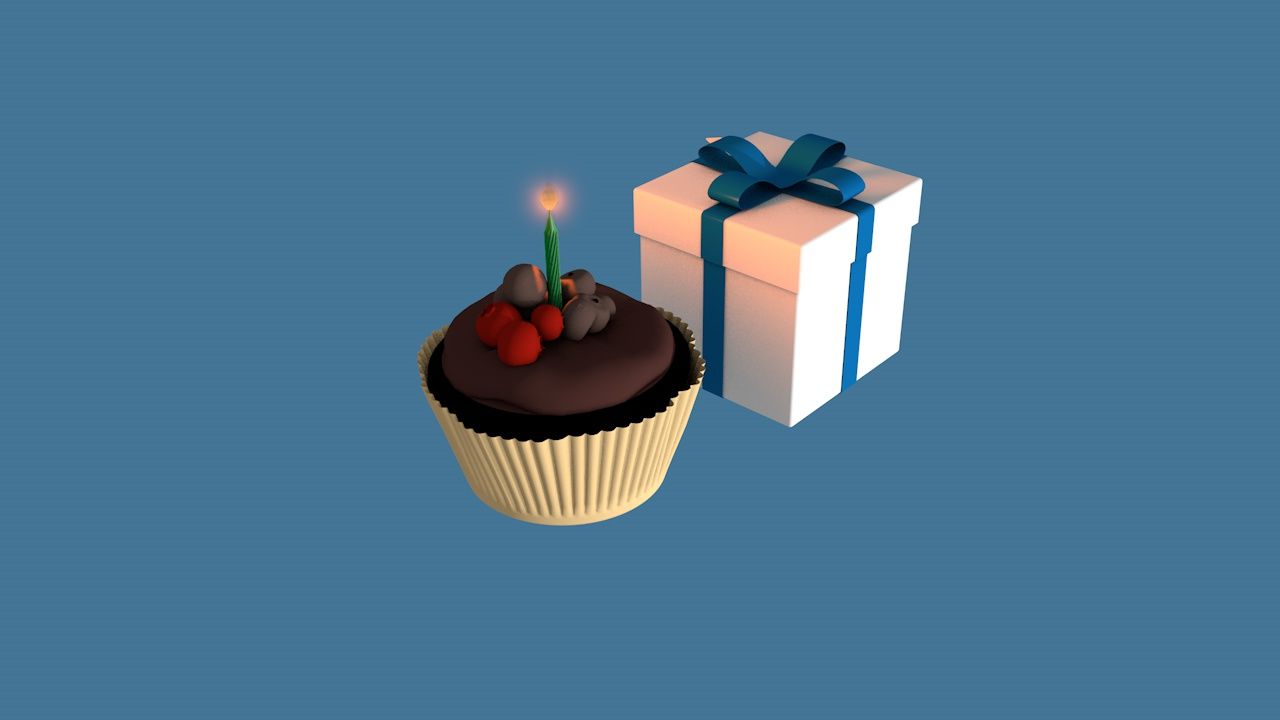 Gift Box Cake 3d model