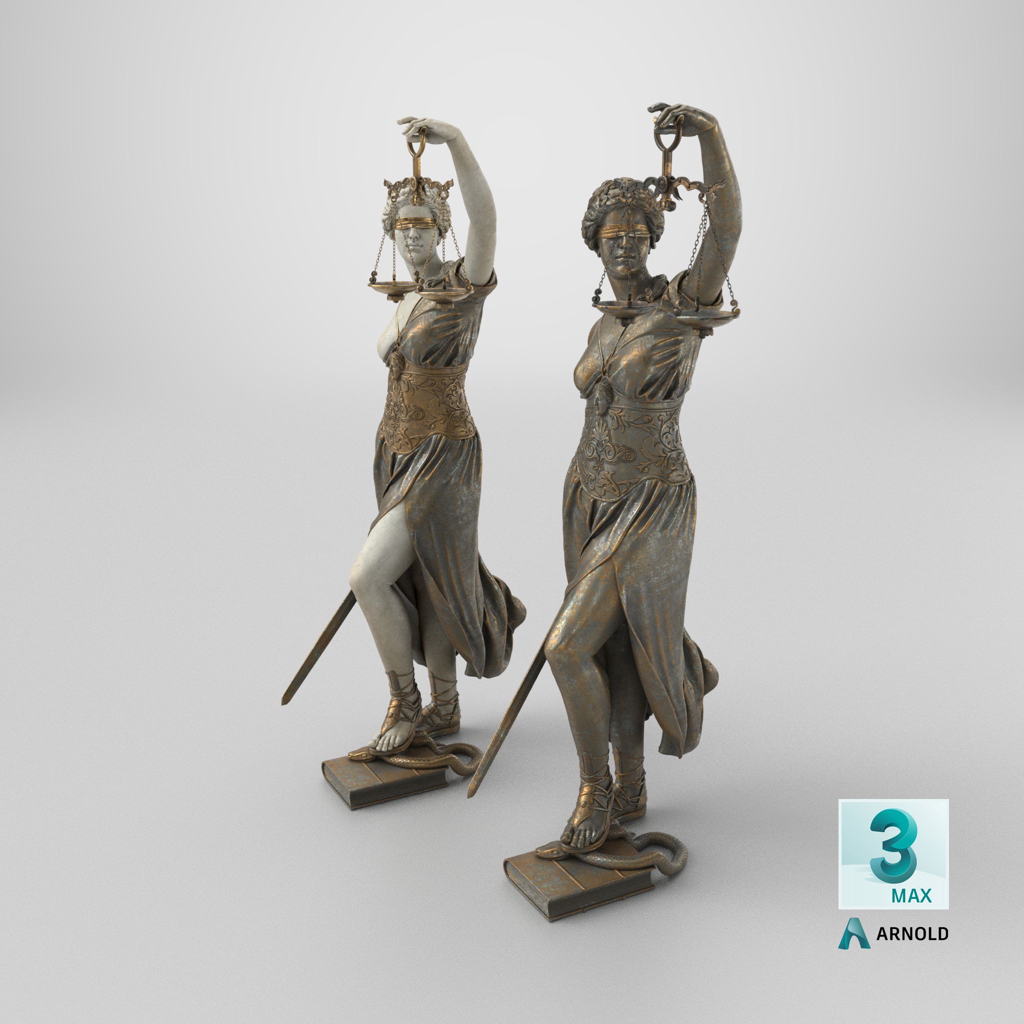 Lady Justice21 royalty-free 3d model - Preview no. 39